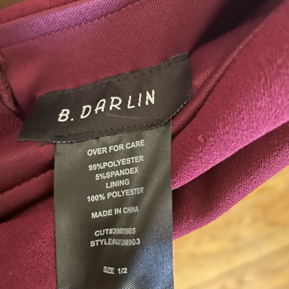 B.Darlin Burgundy Flare Dress - Picture 2 of 4